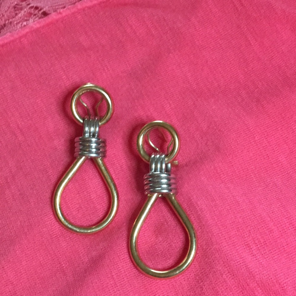 Gold & silver tone combo earrings